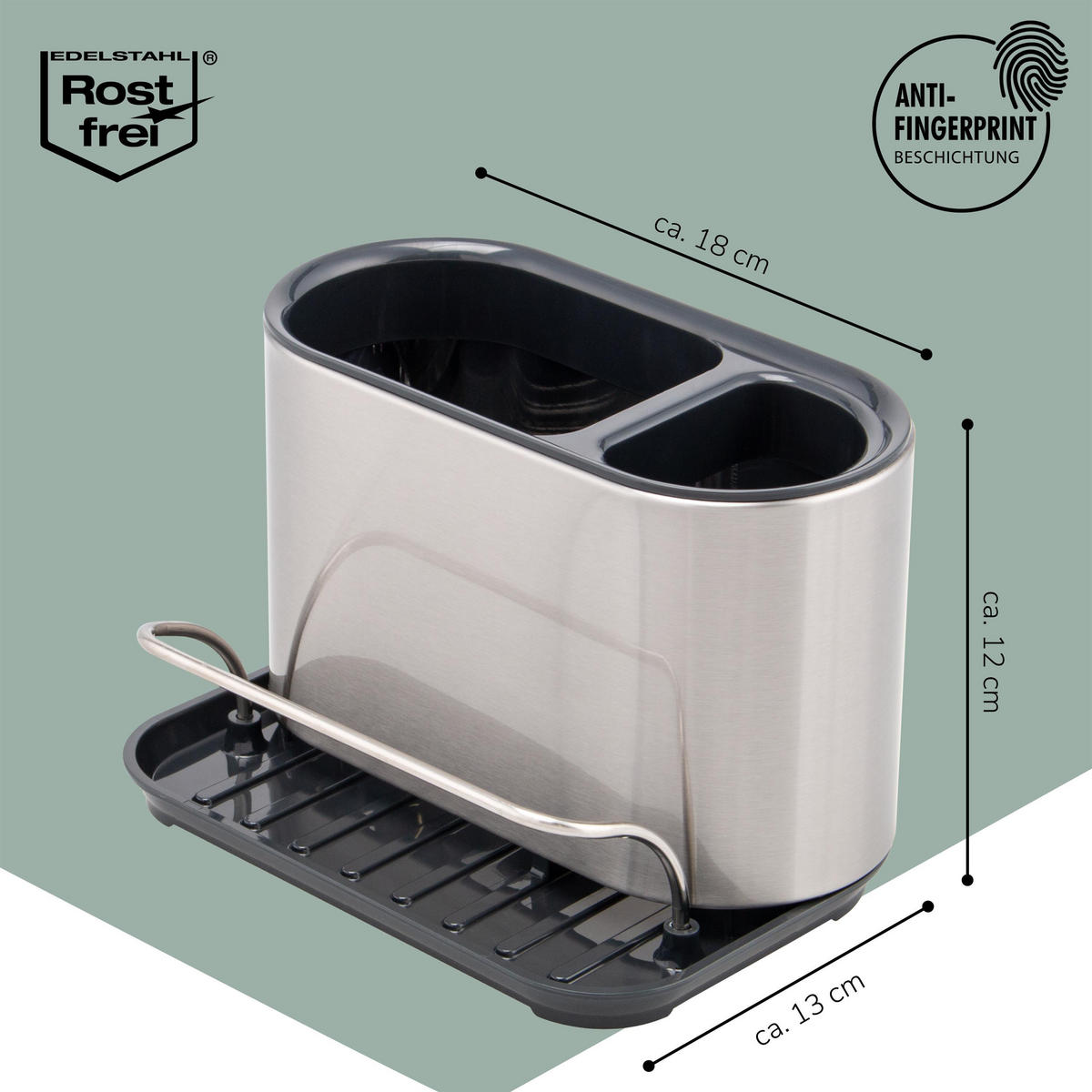 SPÜLBECKEN-ORGANIZER, silber, Edelstahl - Edelstahlfarben, Metall (18/12/13cm) - bremermann