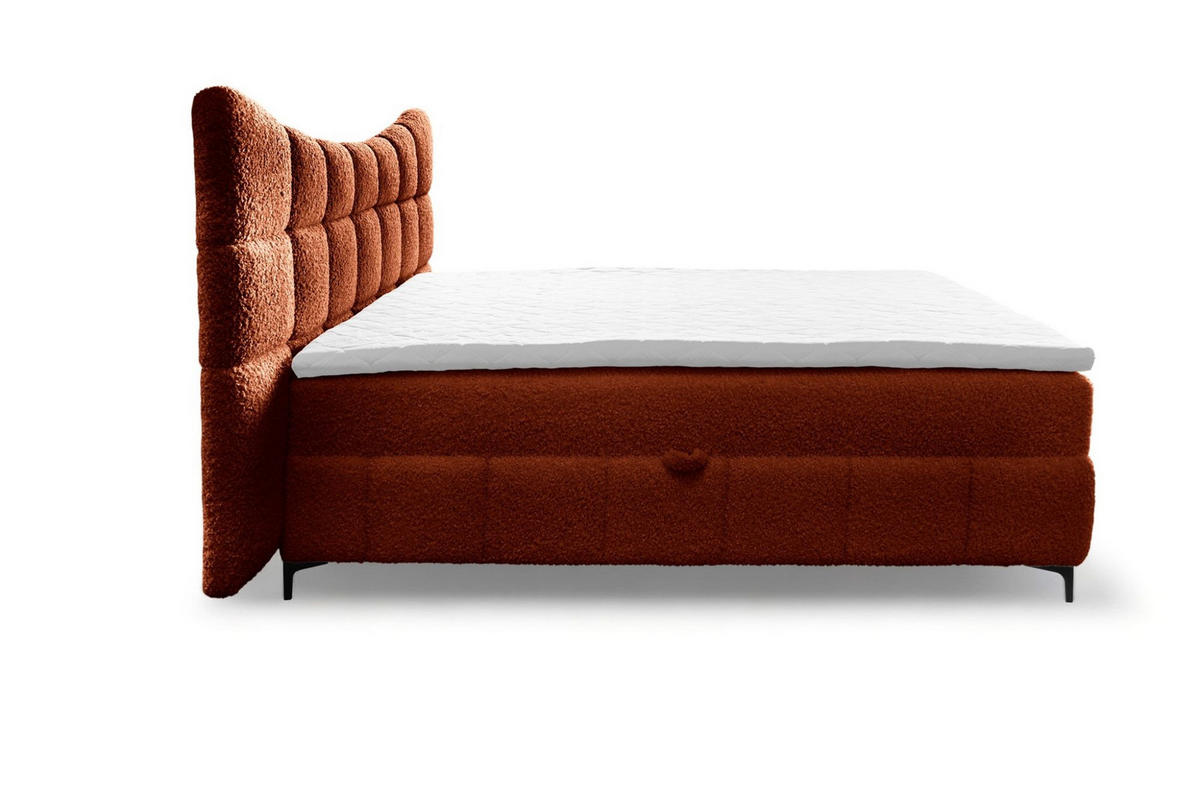 BOXBETT Nova In Rolf - Rotbraun, Holzwerkstoff/Textil (180/200cm) - Fun Möbel