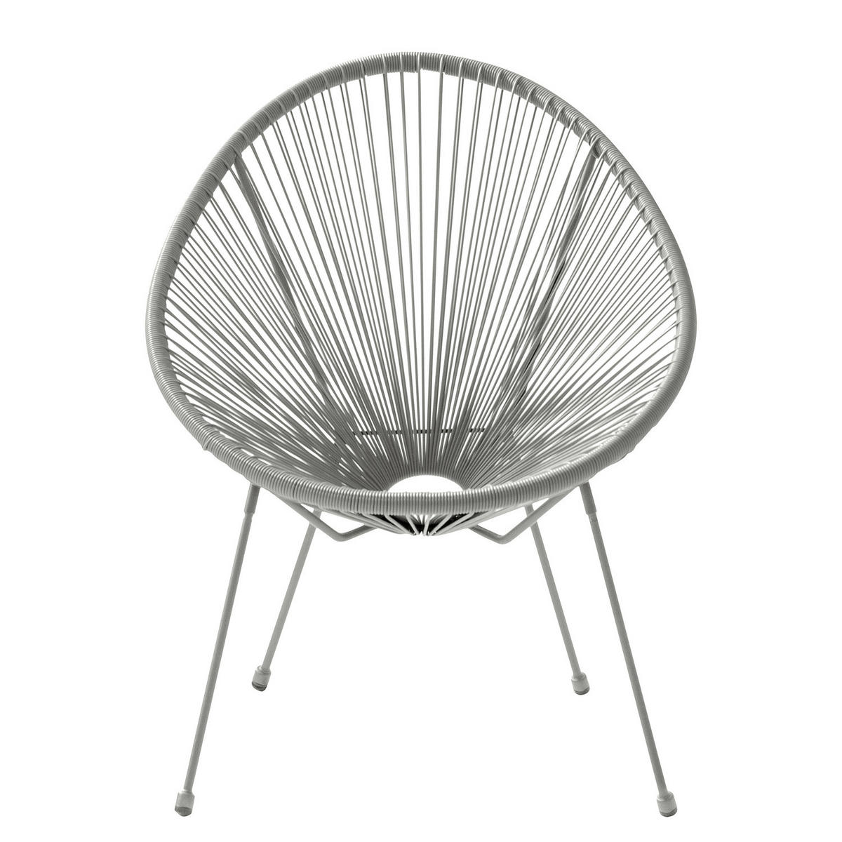 SITZGRUPPE - Stahl / Polyrattan - 3-teilig - Silberfarben, Glas/Kunststoff - home24