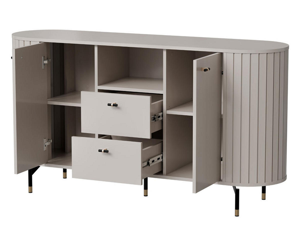 SIDEBOARD Zama Kaschmir 150 / 40 / 81 cm - Kaschmir/Schwarz, Holz/Holzwerkstoff (150/81/40cm) - Feldmann-Wohnen