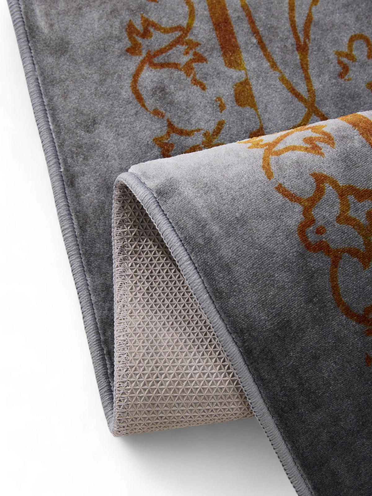 VINTAGE-TEPPICH Miray waschbar 200/300 cm - Orange/Grau, Kunststoff (200/300cm) - benuta Nest