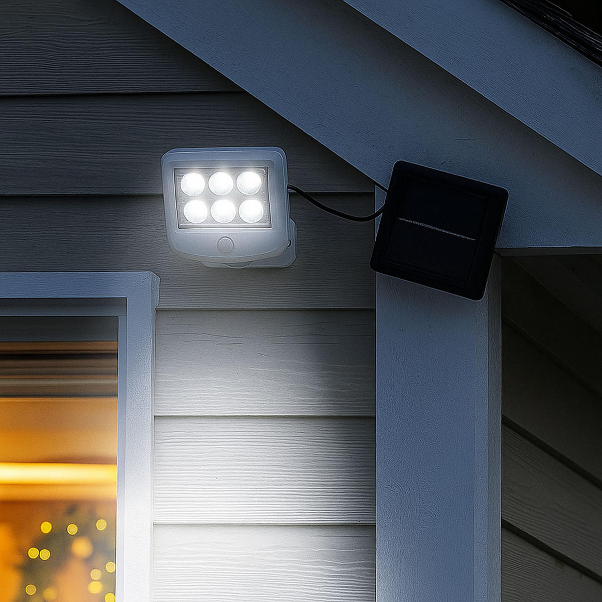 LED AUSSENLEUCHTE weiß mit Bewegungsmelder - Weiß, Kunststoff (10/5.3/12.8cm) - Briloner