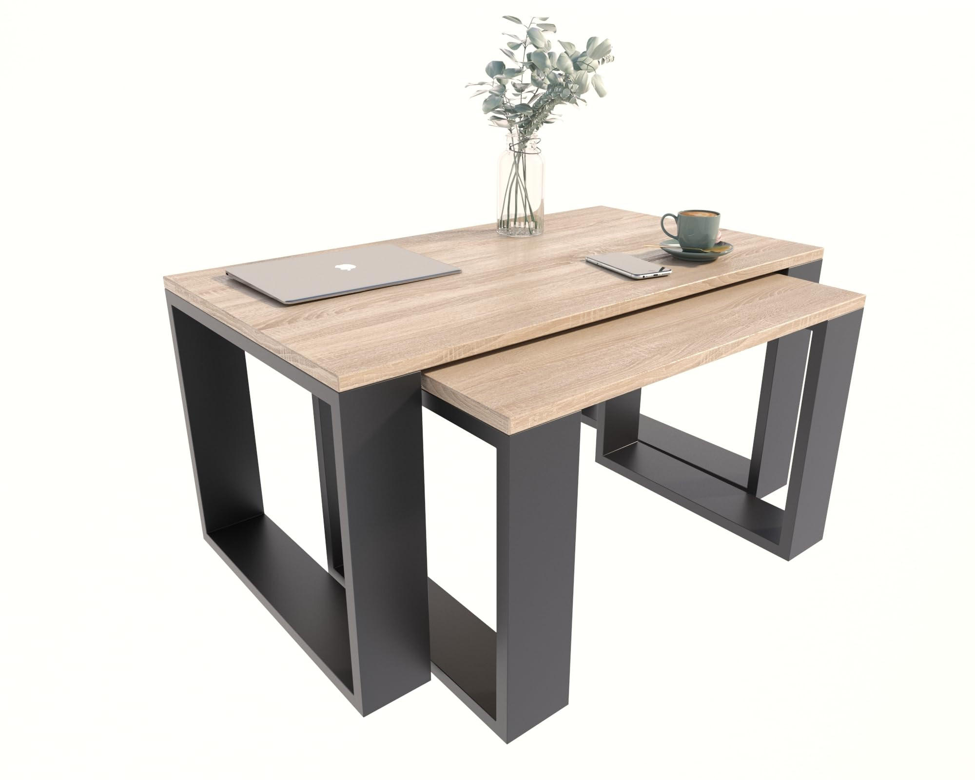 COUCHTISCH WESTA Sonoma Eiche 2er-Set - Sonoma Eiche, Holzwerkstoff (50/100/47.8cm) - Matkam Möbel