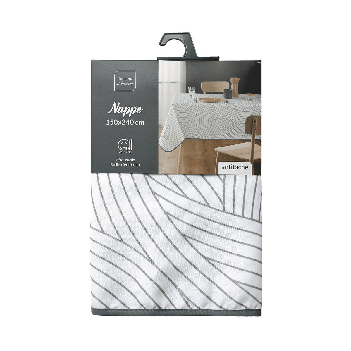 TISCHDECKE Linea 150/240 cm - Weiß, Textil (150/240cm) - Douceur d´intérieur