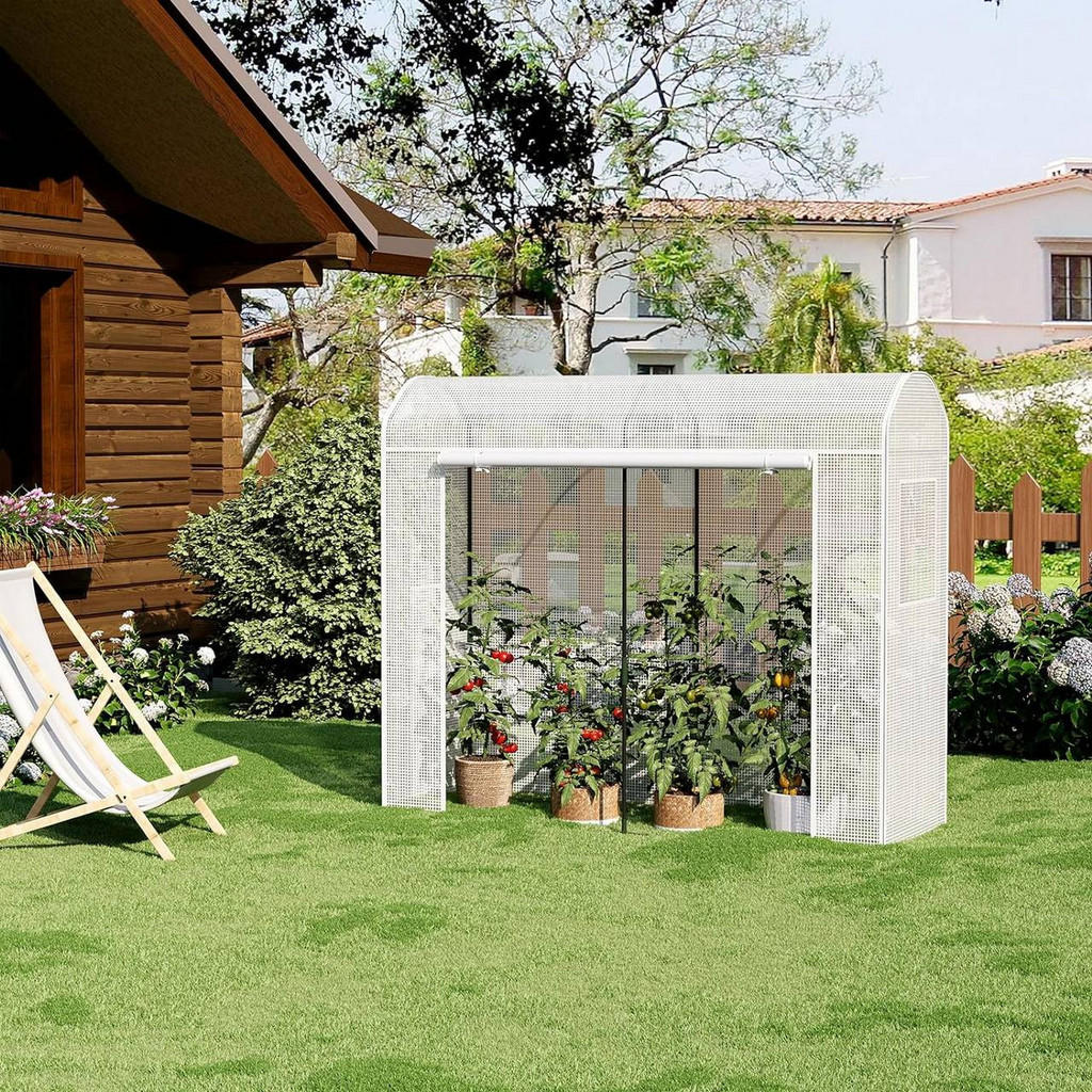 Thumbnail - Woltu Gewächshaus, Weiß, Textil, Metall, 200x170x68 cm, Gartenzubehör, Hochbeete