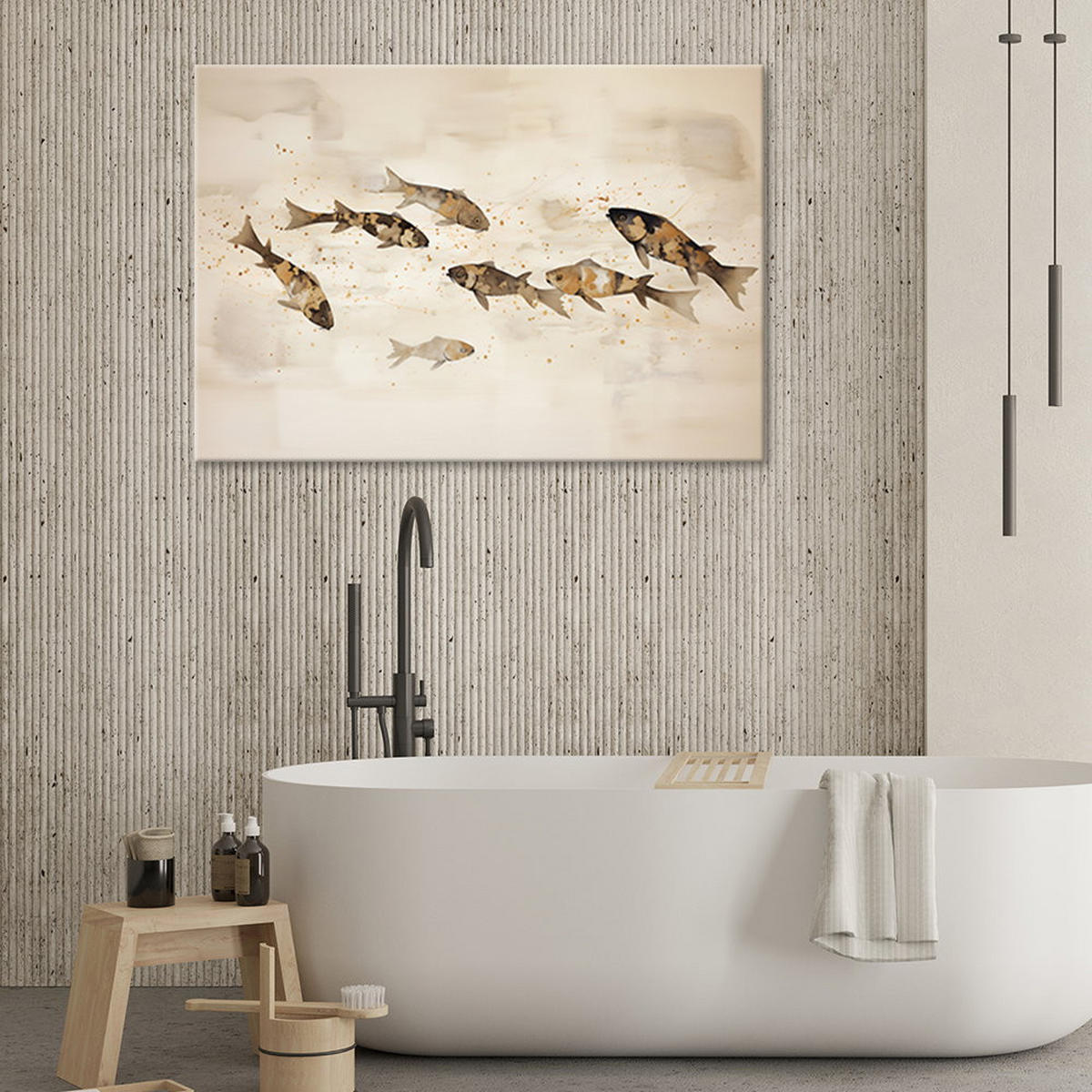 KUNSTDRUCK Beige 90/60 cm - Beige, Textil (90/60cm) - KUNSTLOFT