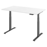 SCHREIBTISCH elektrisch 80/140/74 cm in Weiß/Graphitfarben - Graphitfarben/Weiß, Holzwerkstoff (80/140/74cm) - bümö