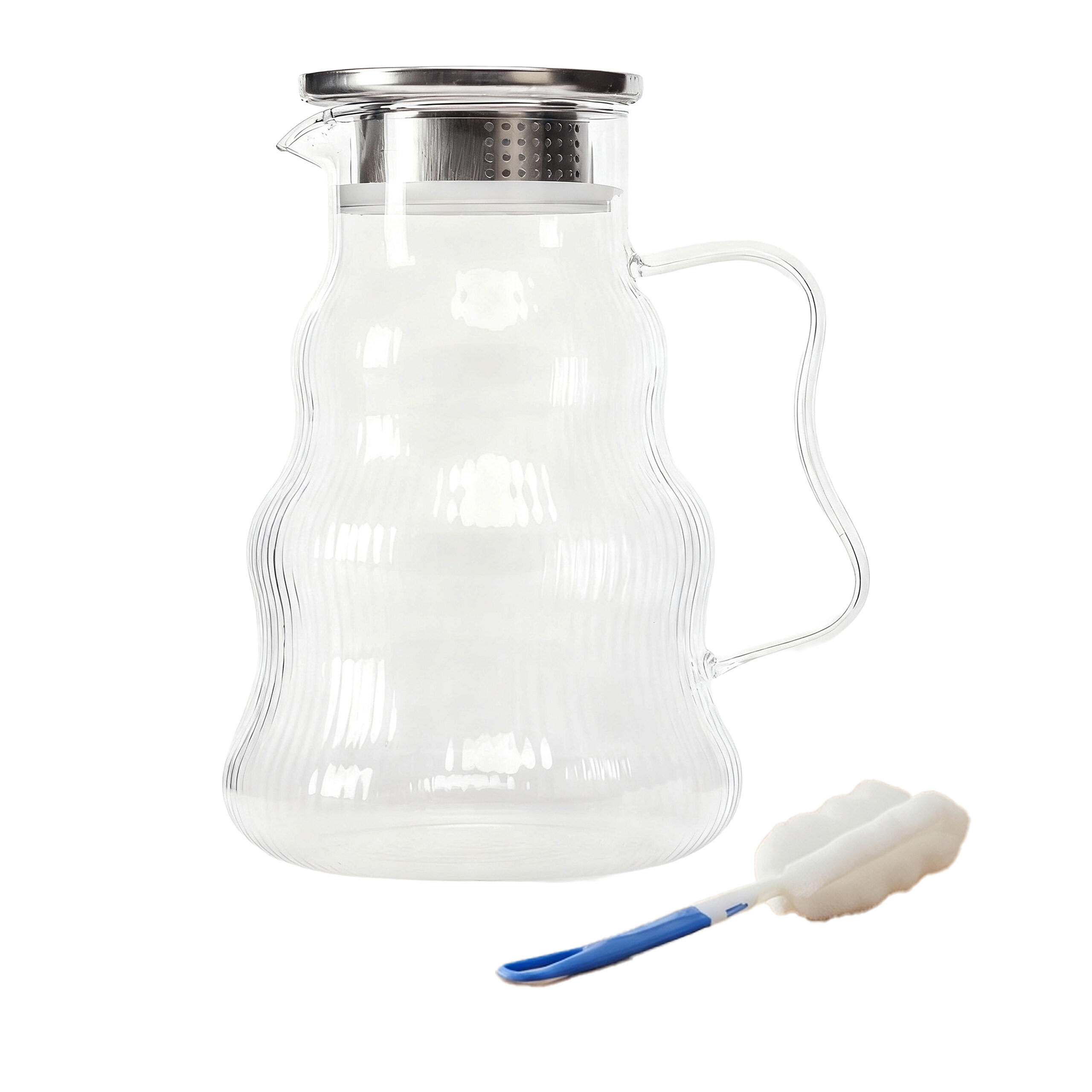 GLASKARAFFE - Transparent, Glas/Kunststoff (1.688L) - Relaxdays