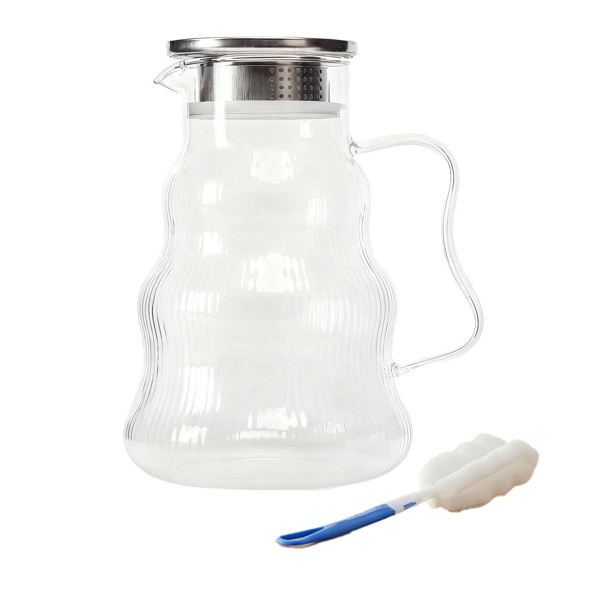 GLASKARAFFE - Transparent, Glas/Kunststoff (1.688L) - Relaxdays