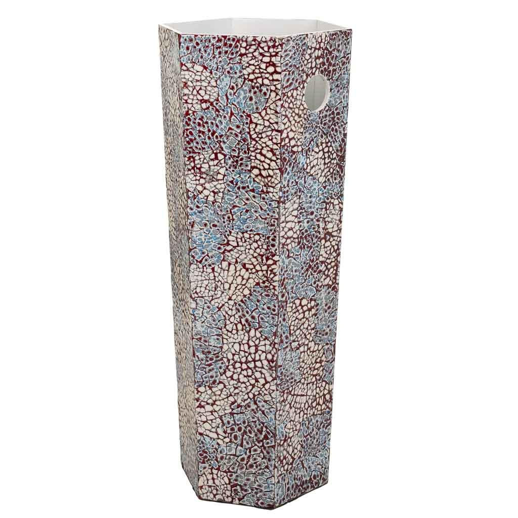 SCHIRMSTÄNDER aus Capiz, weiß, 24x58cm - Weiß, Holzwerkstoff (24/58/24cm) - Wanderlust