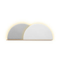 KOPFTEIL Alba mit Licht 160cm - Eichefarben/Weiß, Holz/Textil (160/60/14cm) - Woodendot