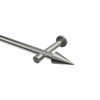 GARDINENSTANGEN-SET Prestige Savio 520 cm (geteilt in 4 x 130 cm), 1-läufig (ohne Ringe), 20 mm Ø Edelstahl-Optik - Edelstahlfarben, Metall (520cm) - INTERDECO