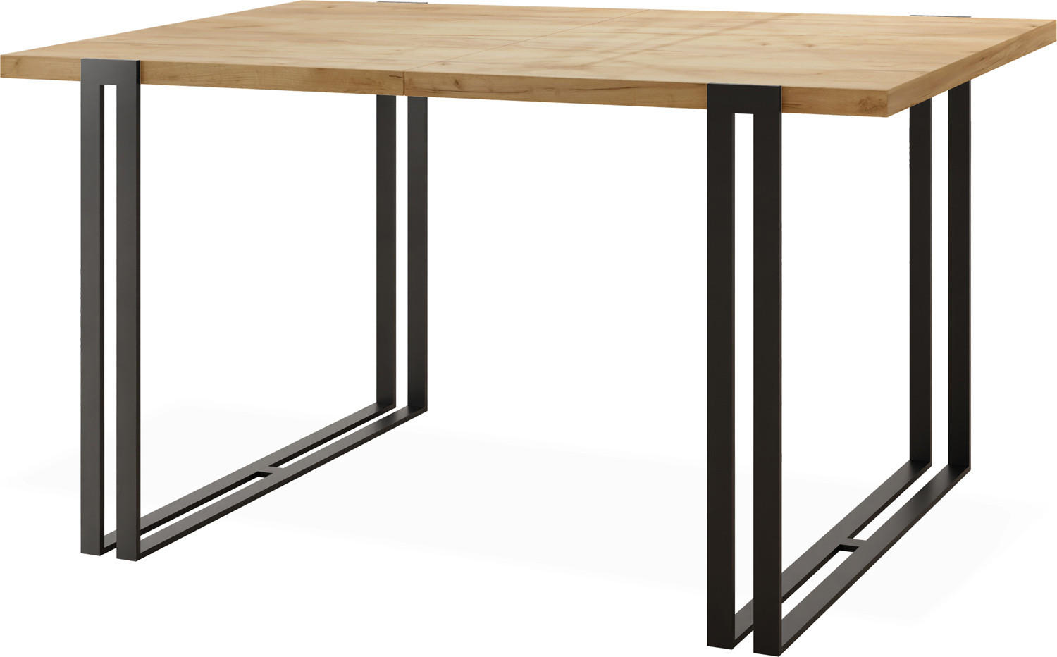 ESSTISCH Marco rechteckig ausziehbar, Craft Eiche 140-240/80/76 cm - Eiche Wotan/Schwarz, Holzwerkstoff/Metall (140/80/76cm) - WFL GROUP