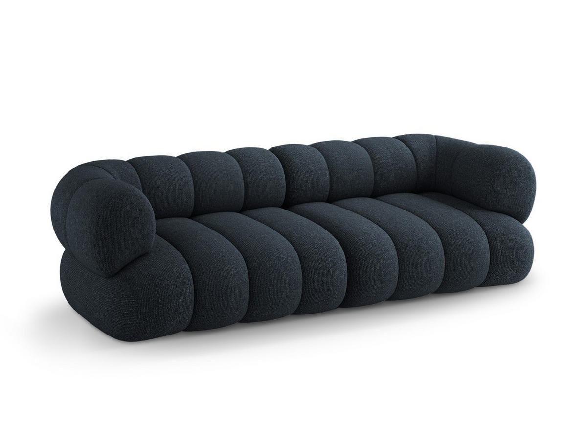 SOFA Koge aus Chenille-Stoff marineblau 4 Sitzplätze - Blau, Textil (95/70/240cm) - Cosmopolitan Design