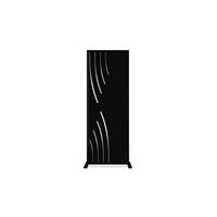 SICHTSCHUTZPANEELE dekorativ 2er-Set Veleta schwarz H.160cm, linke Seite mit Muster - Schwarz, Metall (60/160cm) - Casanoov