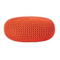 STRICK-POUF orange, Bodenkissen rund 70/70/23 cm - Orange, Textil (70/23/70cm) - Homescapes