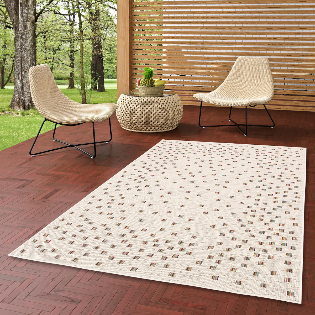 IN & OUTDOOR TEPPICH FLACHGEWEBE CAMPUS MIX - Beige, Textil (140/200cm) - Pergamon