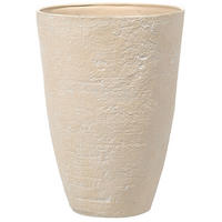 BLUMENTOPF sandbeige rund 51/51/71 cm Camia - Beige, Stein (71cm) - Beliani