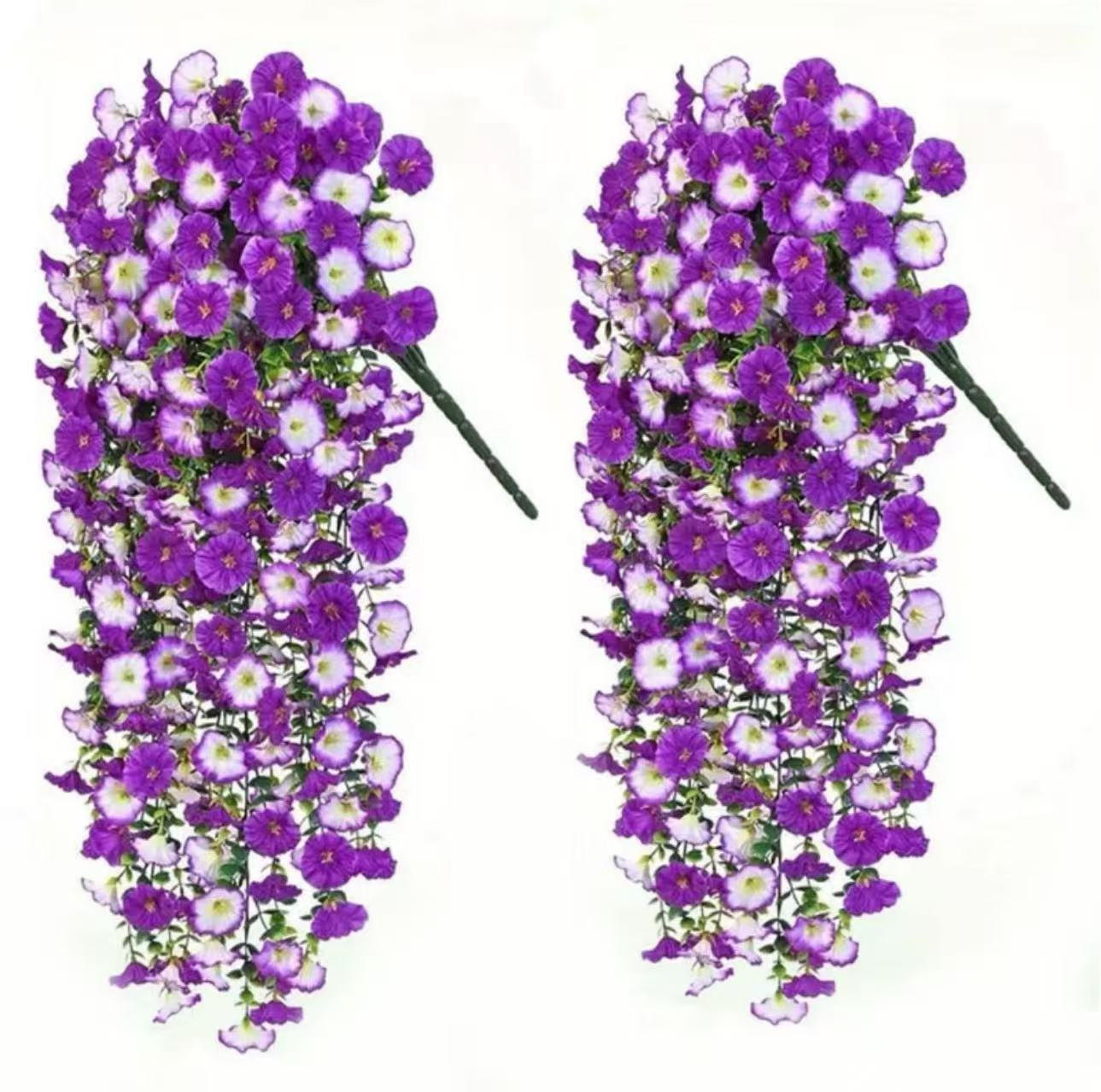 KUNSTBLUME 2 Stück Kunstblumen Veilchen Hängend - Beige, Kunststoff (75cm) - Kaket