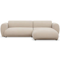 ECKSOFA Emia Creme rechts - Creme/Schwarz, Kunststoff/Textil (156/262cm) - Selsey