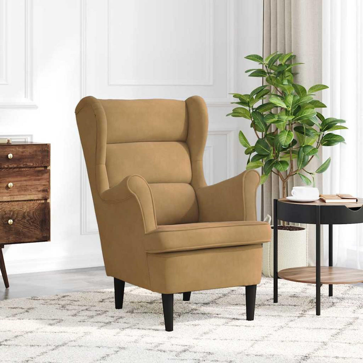 SESSEL BRAUN SAMT - Braun, Textil (84/100/74cm) - vidaXL