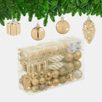 72-TLG.WEIHNACHTSKUGELN-SET - Creme, Kunststoff (38/24/12cm) - Relaxdays