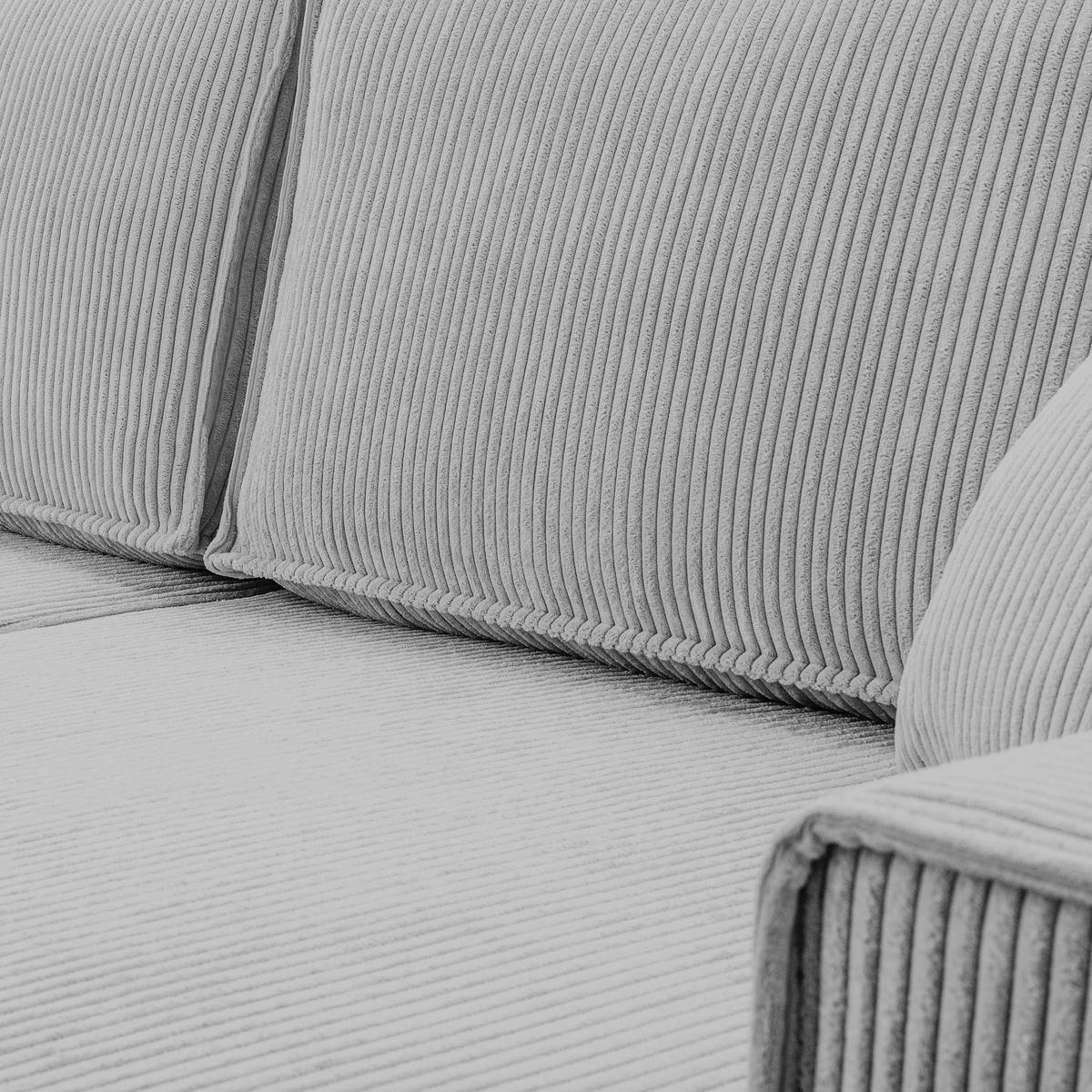 WOHNLANDSCHAFT Cedria Hellgrau 389/145/85 cm mit Schlaffunktion - Hellgrau/Schwarz, Kunststoff/Textil (389/85/145cm) - AX Living