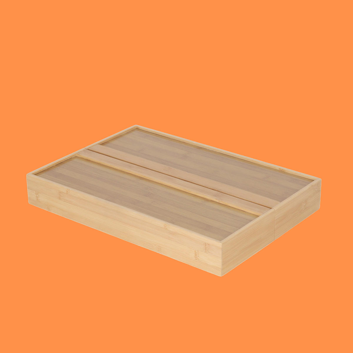 BESTECKKASTEN - Hellbraun, Holz/Holzwerkstoff (49.5/6.5/47.5cm) - Relaxdays