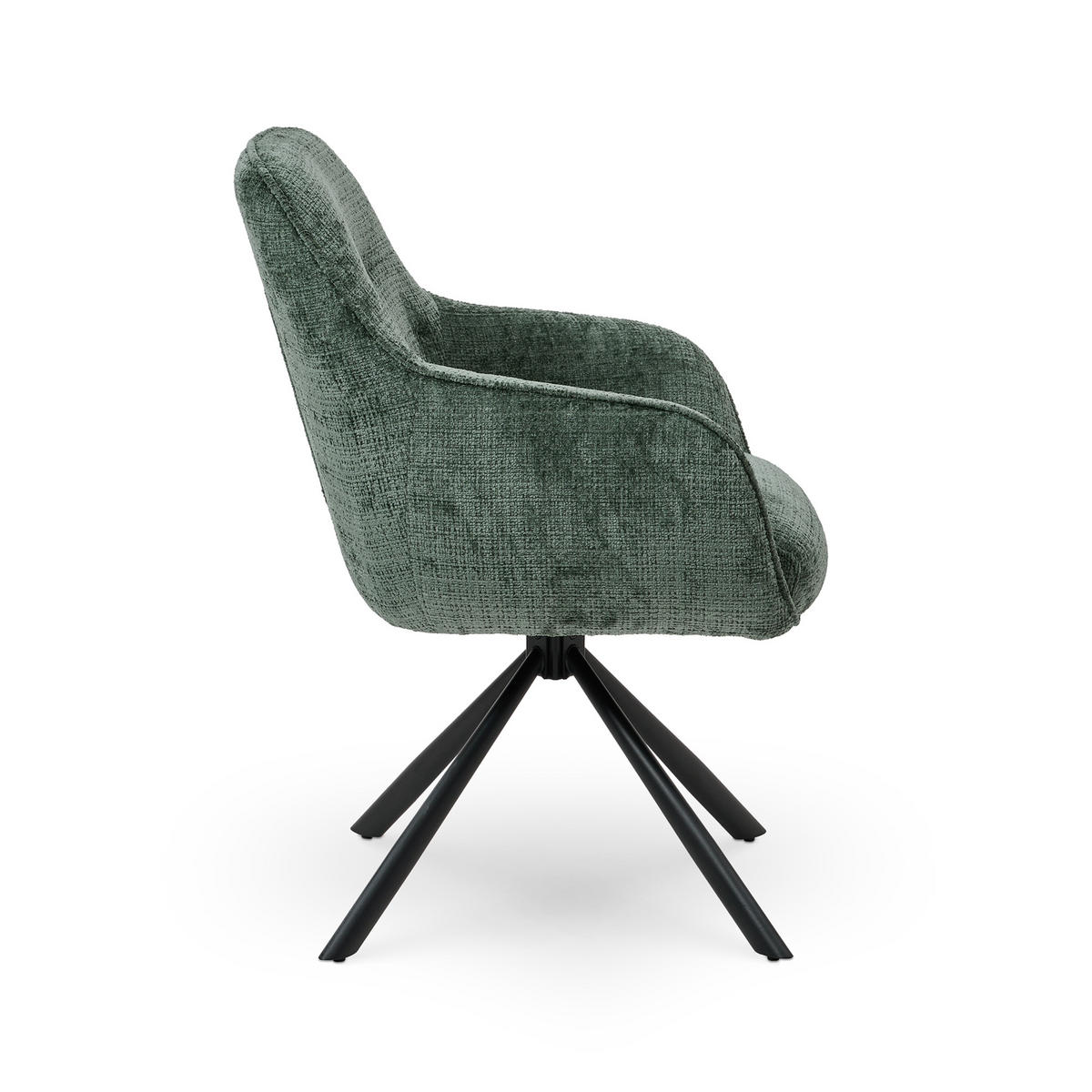 ESSZIMMERSTUHL 2er Set Sitzfläche 180° drehbar, Mikrofaser Grün - Grün, Textil/Metall (62/89/67cm) - Elementi