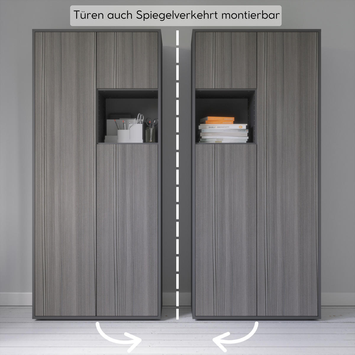 AKTENSCHRANK Amira T10 Avola Anthrazit 180/80/40 cm - Anthrazit, Holzwerkstoff (80/180/40cm) - SIMPLYFURN