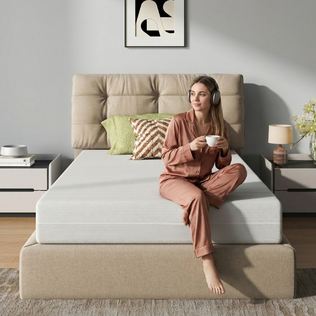 KALTSCHAUMMATRATZE 120/200 cm Weiß Höhe 20cm - Weiß, Textil (120/200cm) - Oxeza