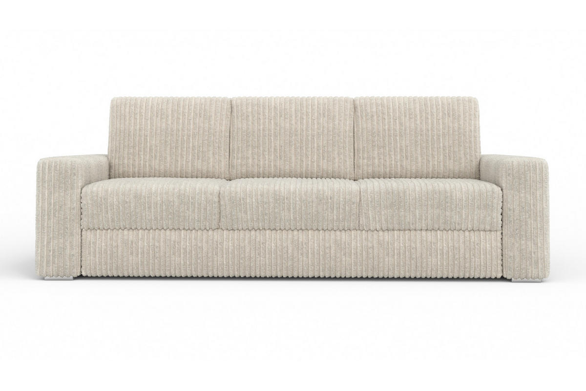 SOFA TIMON 245cm breit in Cord Ecru - Ecru, Holz/Holzwerkstoff (245/90/92cm) - Deine Möbel 24