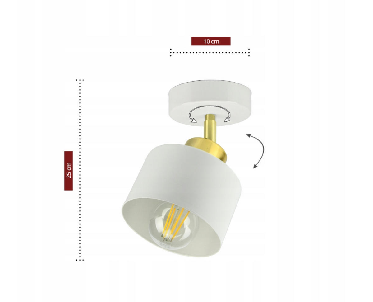 DECKENLEUCHTE Rollen - Goldfarben/Weiß, Metall (12/12/25cm) - kiki design