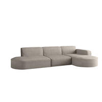 ECKSOFA Designer, Sofa L form MODENA 302 cm stoff Poso Hellbraun Rechts - Hellbraun, Holz (302/296cm) - Kaiser Möbel
