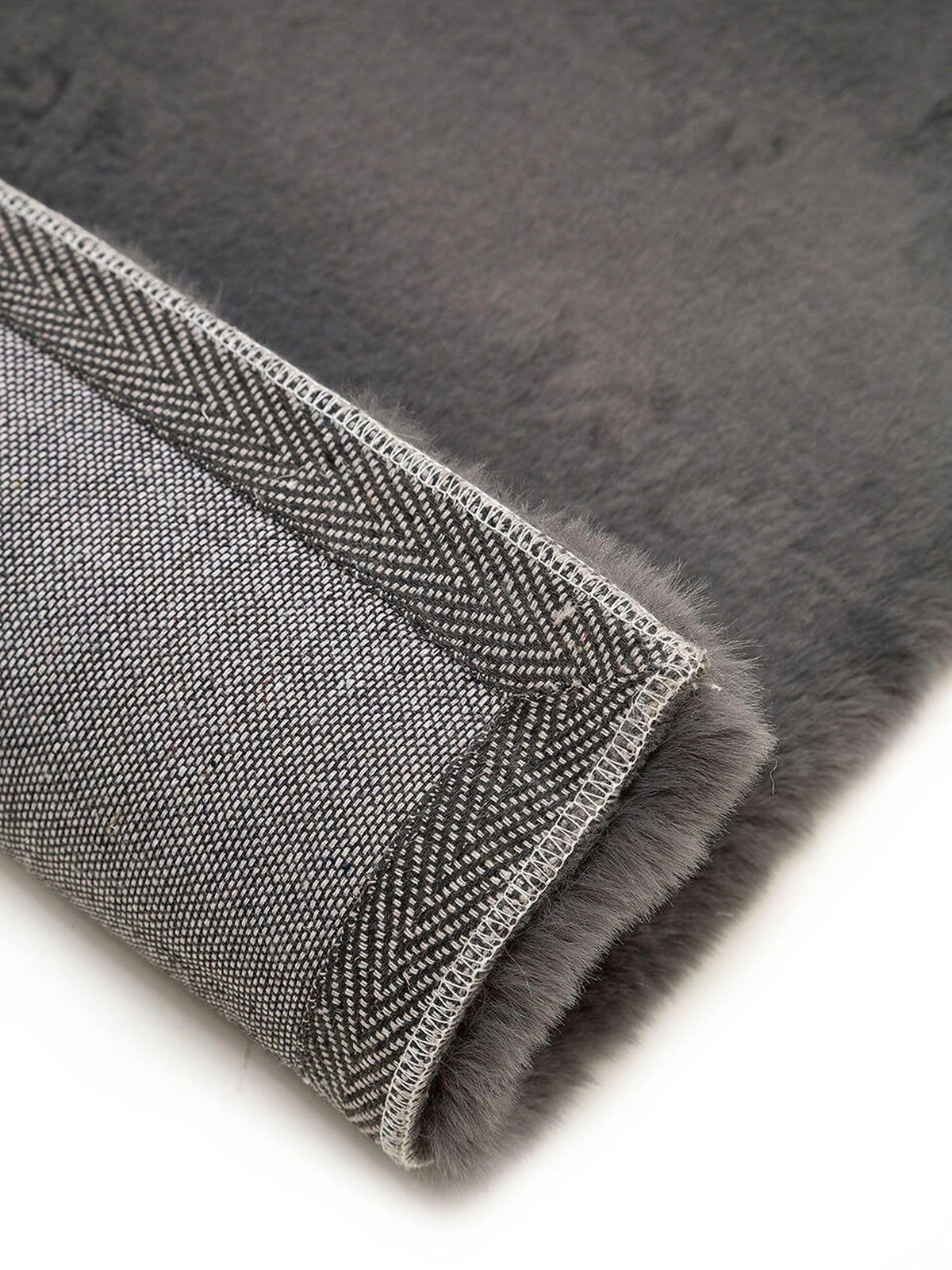 KUNSTFELL-TEPPICH Dave Anthrazit 80x240 cm - Grau, Textil (80/1cm) - KUNSTLOFT