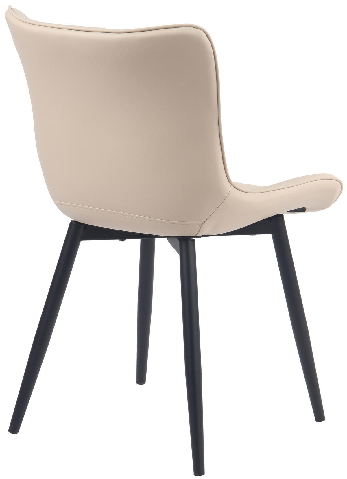 STUHL 2er Set Lederlook creme - Creme/Schwarz, Textil/Metall (50/80.5/62cm) - CLP