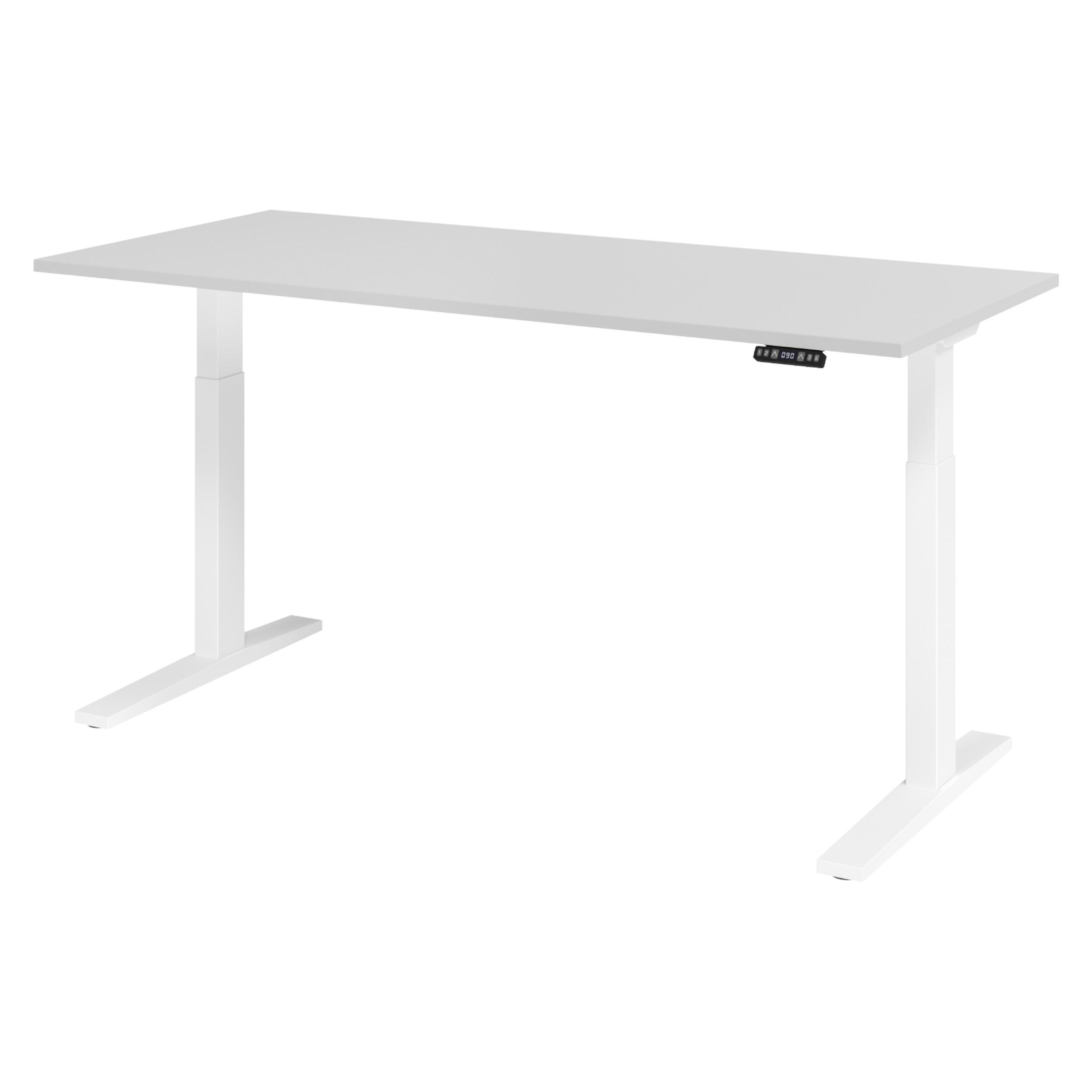 SCHREIBTISCH elektrisch XMKA 80/180/74 cm in Grau/Weiß - Weiß/Grau, Holzwerkstoff (80/180/74cm) - bümö