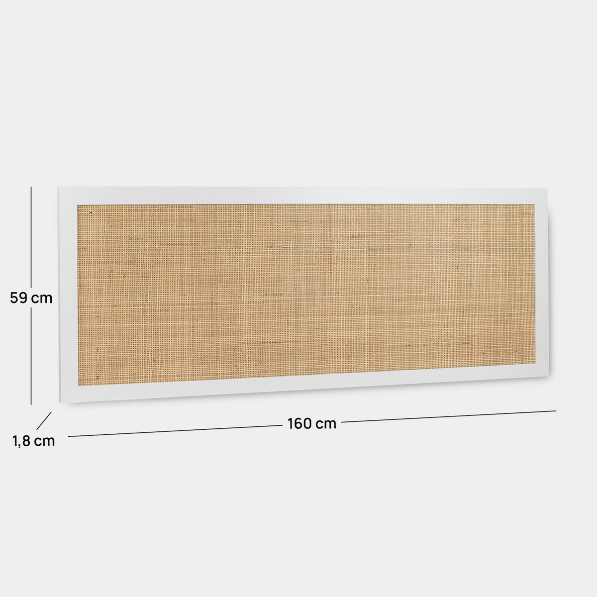 KOPFTEIL DOPPELTES Tahiti Weiß 160 cm x 59 cm - Weiß, Naturmaterialien (160/2cm) - Klast Home