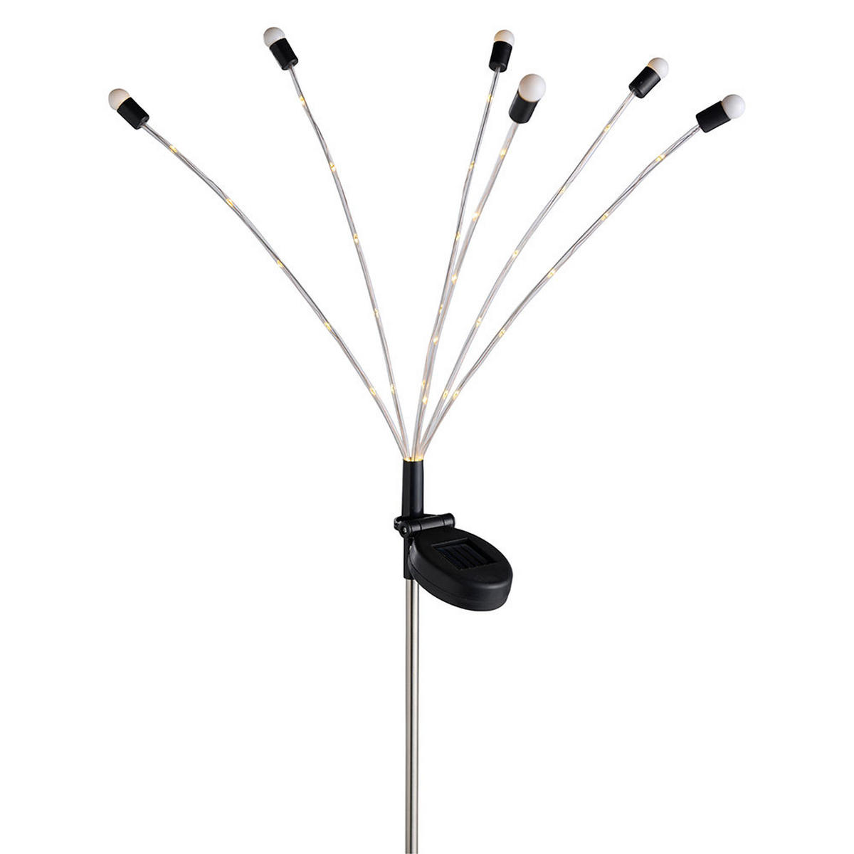 LED AUSSENLEUCHTE Solar Schwarz Weiß - Schwarz, Metall (5/6/70cm)