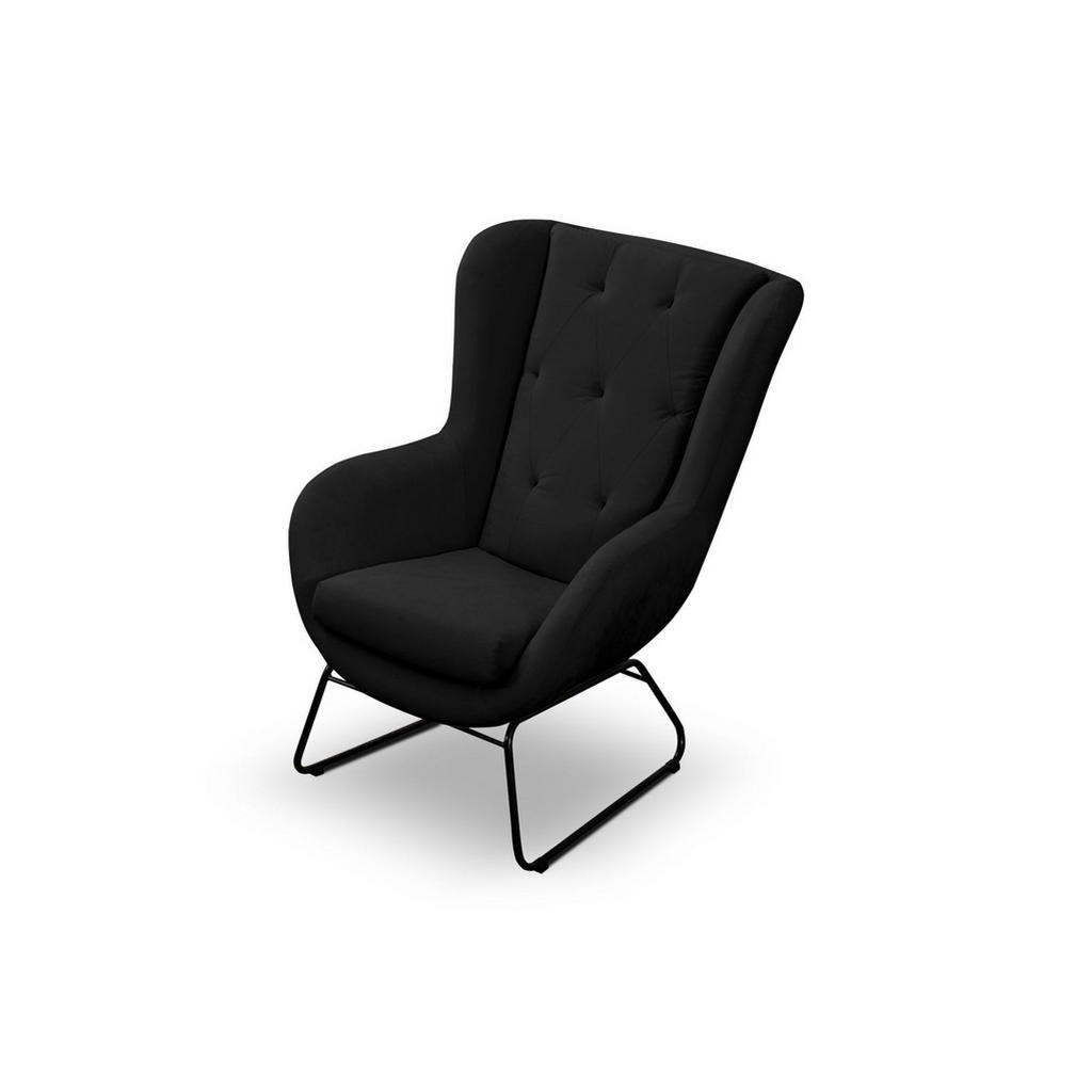Thumbnail - Fun Möbel Sessel, Schwarz, Textil, 80x105x100 cm, Wohnzimmer, Sessel, Polstersessel