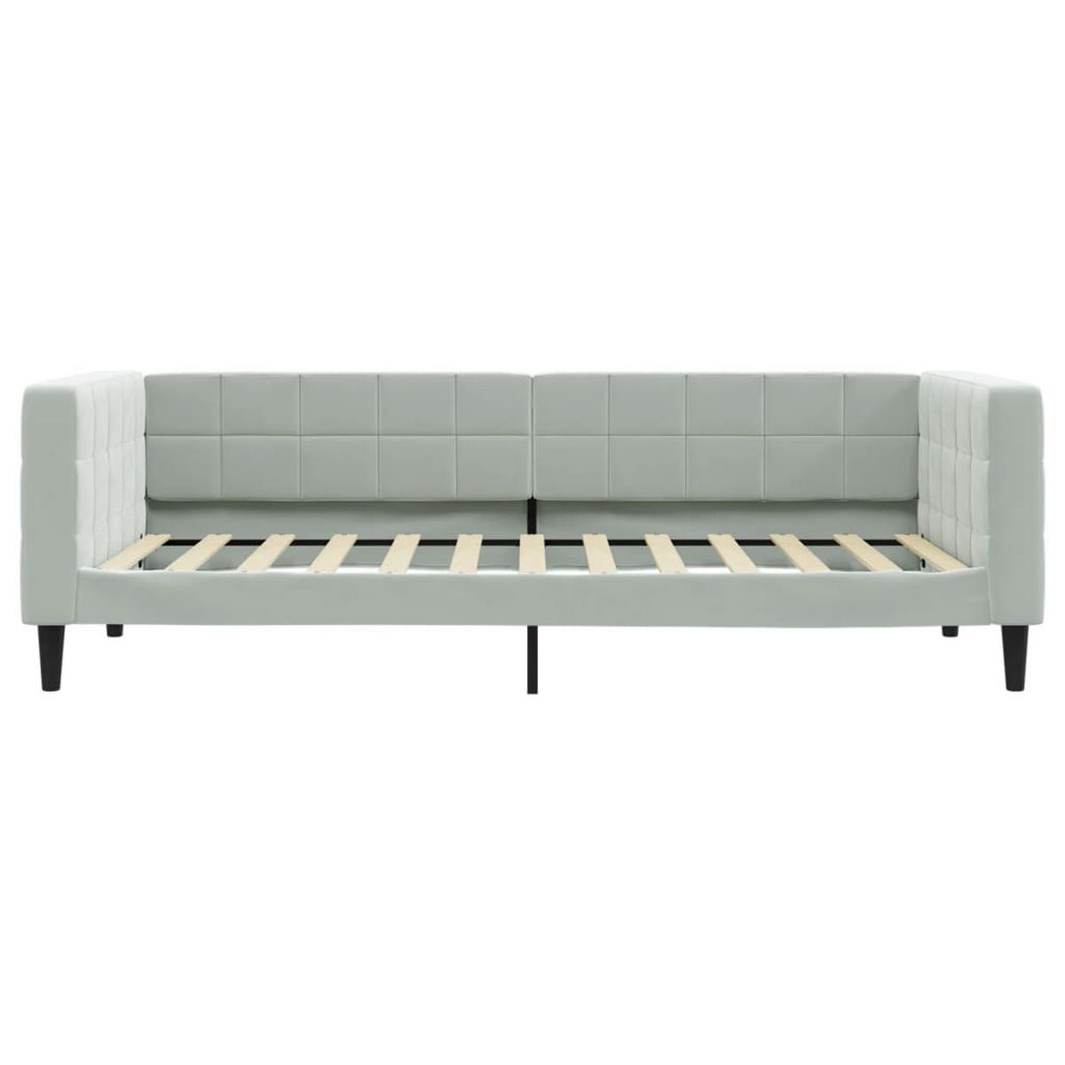 TAGESBETT Hellgrau 90/200 Cm Samt - Grau, Holz (90/200cm) - vidaXL