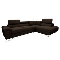 ECKSOFA Cotere Cord, Seite: Rechts - Nussbaumfarben, Holz/Textil (270/202cm) - MIRJAN24