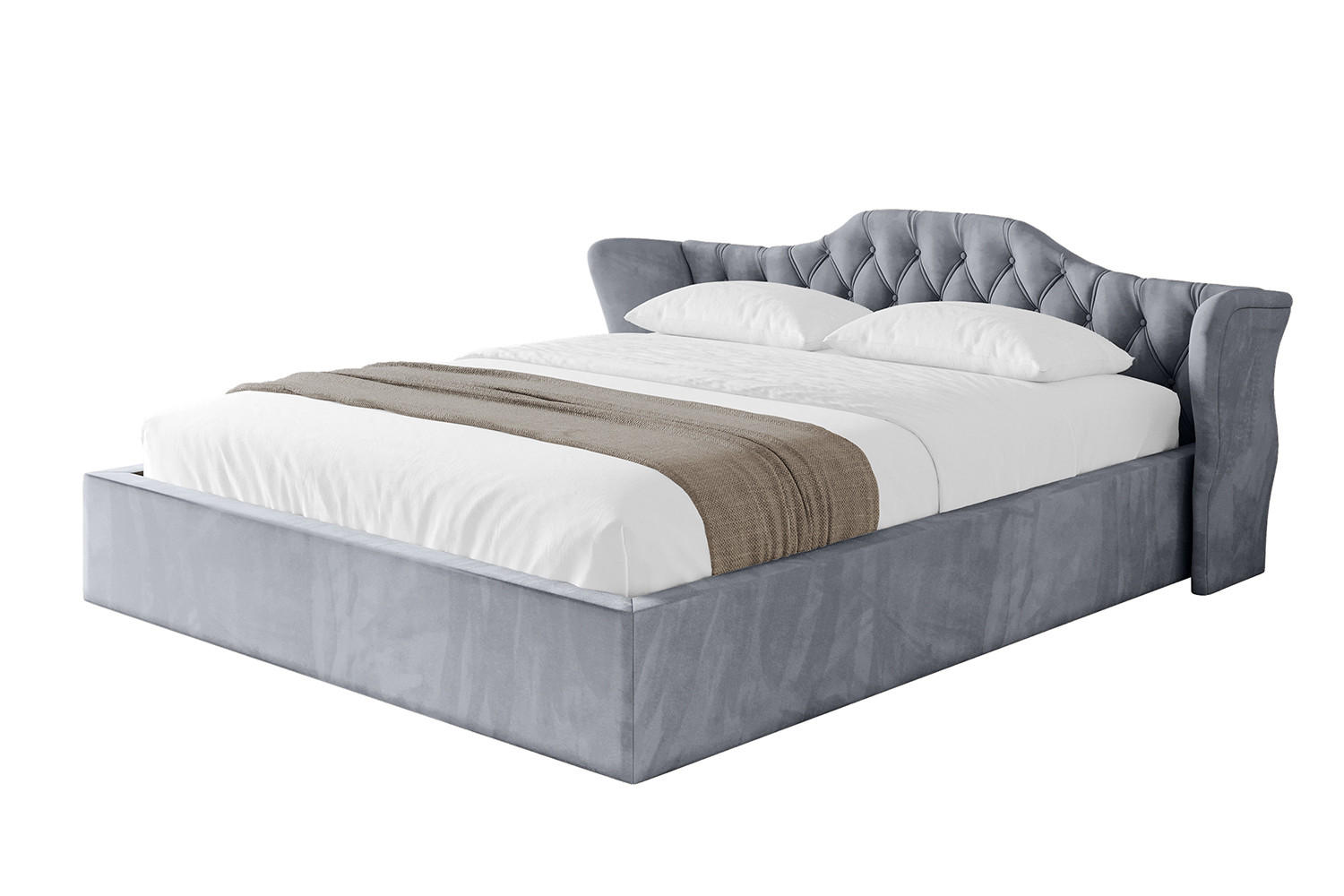 POLSTERBETT mit Bettkasten und Lattenrost, Boxbett ohne Matratze - ZORAN-V1 180x200 Grau - Grau, Holzwerkstoff/Textil (180/200cm) - ALTDECOR