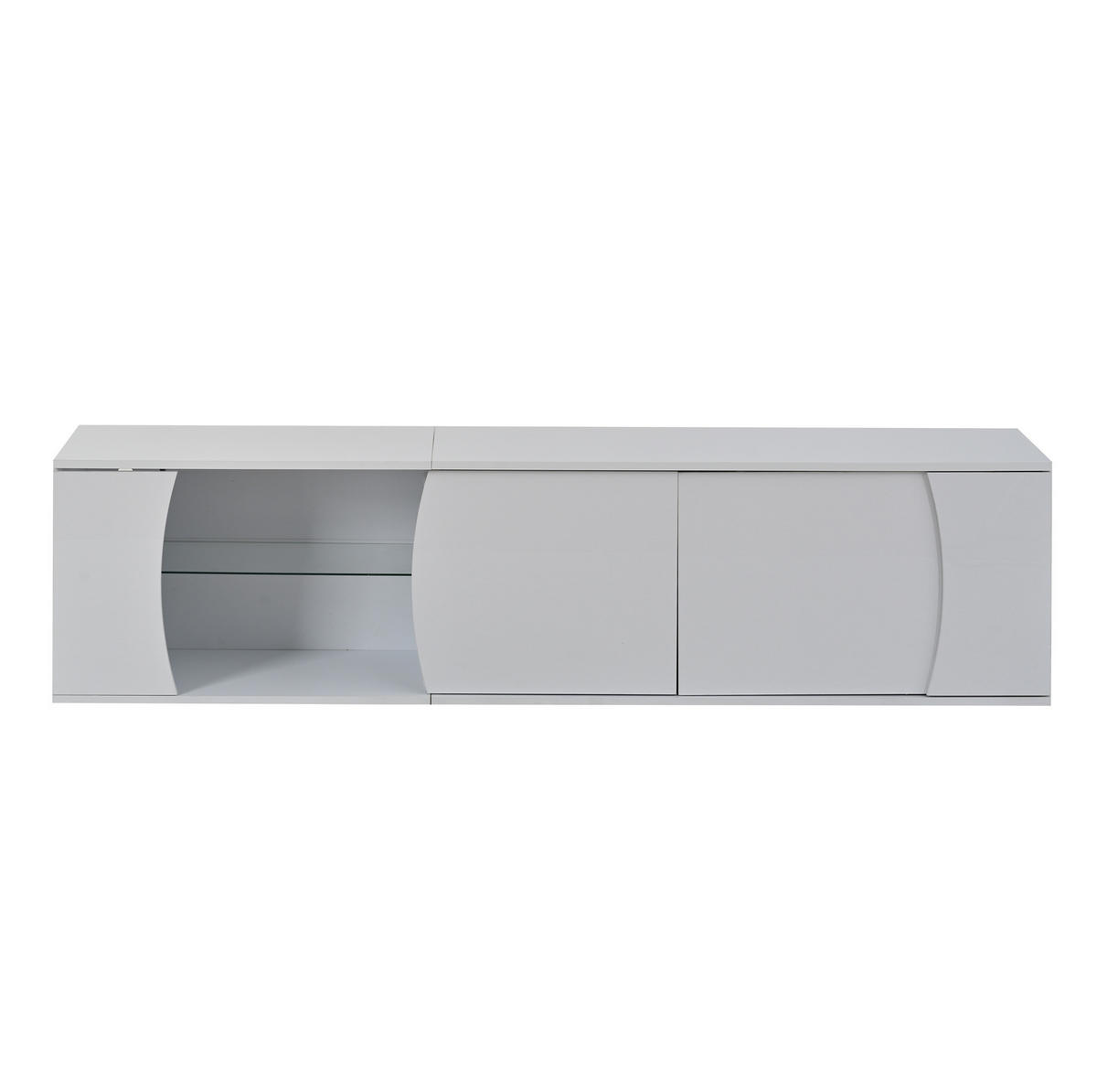 TV-LOWBOARD 180/40/45 cm weiß aus Spanplatte mit LED - Weiß, Holzwerkstoff (40/45/180cm) - OKWISH