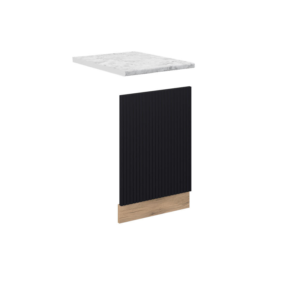 FRONTBLENDE Fame-Line, Schwarz gestreift, 45 cm, AP Marmor - Eiche Wotan/Schwarz, Holzwerkstoff (45/67.4/1.6cm) - Vicco