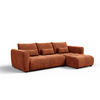 ECKSOFA SORENO 4-Sitzer, orange - Schwarz/Orange, Holz/Textil (293/171cm) - Courtois Laville