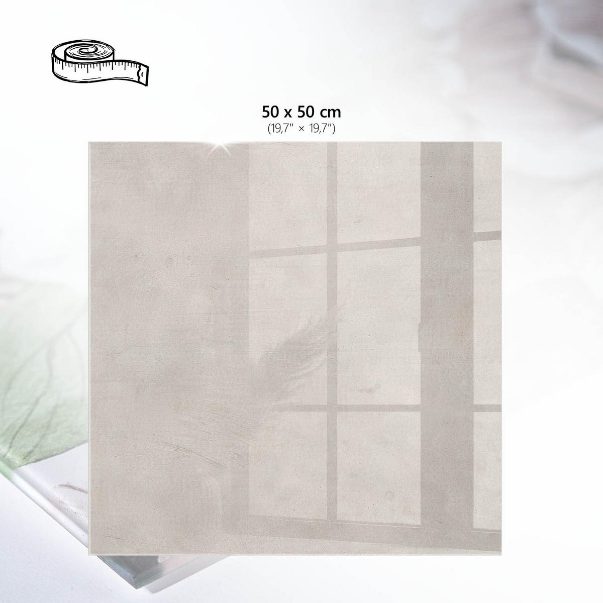 TISCHPLATTE 50x50 cm – Zurückhaltende Eleganz - Beige, Glas (50/50/0.4cm) - Wallfluent