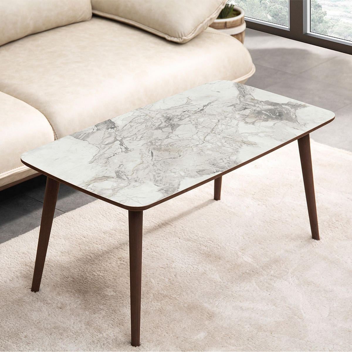 COUCHTISCH luci weiss - Weiß, Holz (100/53/45cm) - Habitat Garten