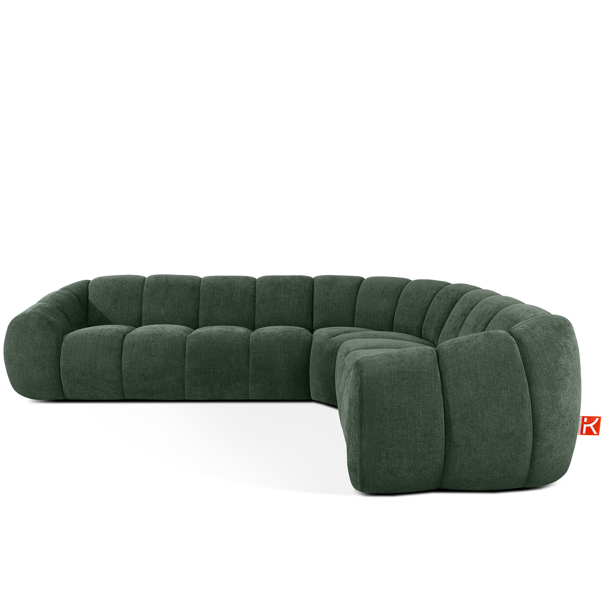 ECKSOFA RECHTS FLAVA, Dunkelgrün - Dunkelgrün, Holz/Holzwerkstoff (310/270cm) - KONSIMO®