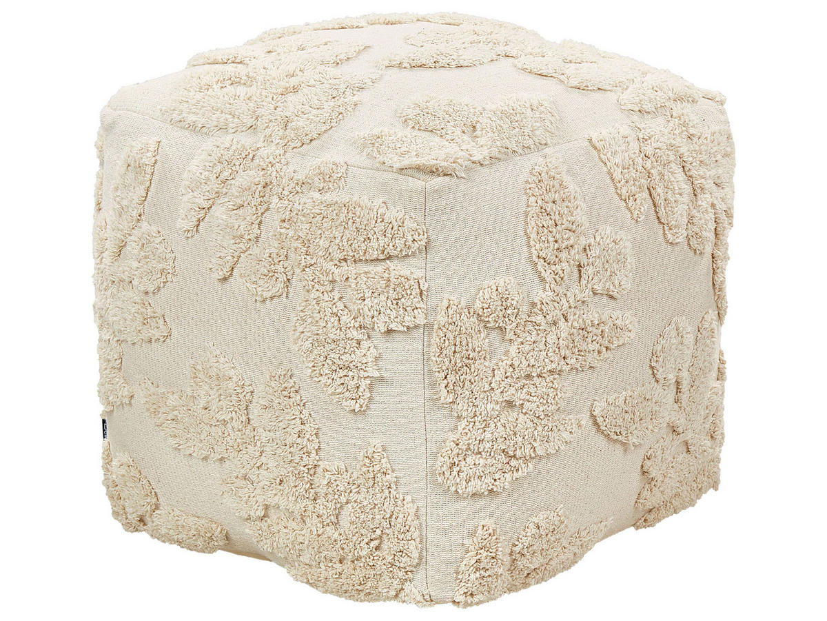 POUF Multan 45/45/45 cm - Beige, Naturmaterialien/Textil (45/45/45cm) - Beliani